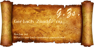Gerlach Zsadány névjegykártya